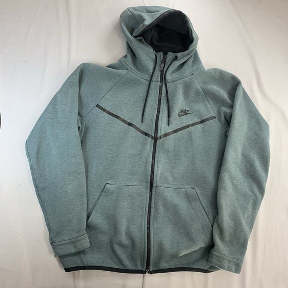 Nike Tech Fleece Men's Size L Full Zip Hoodie Hasta Heather Black 805144-386 - Picture 1 of 8